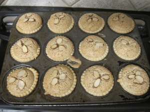 almond tarts in pan